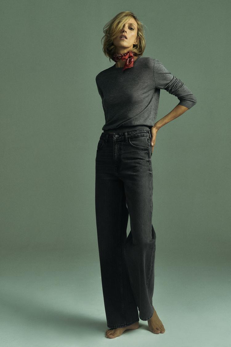 Zara jeans 90s wide leg sales